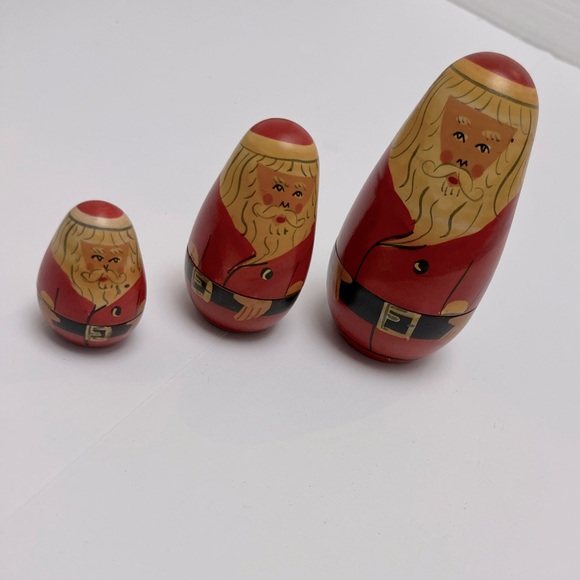 Vintage Other - Vintage ⚜️♥️⚜️ Santa Family Christmas Russian Nesting Dolls Set of 3
